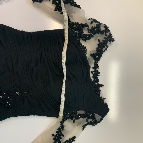 NWTs Adas Bridal Black 3/4 Sleeve Long Beaded Gown - Picture 9 of 9